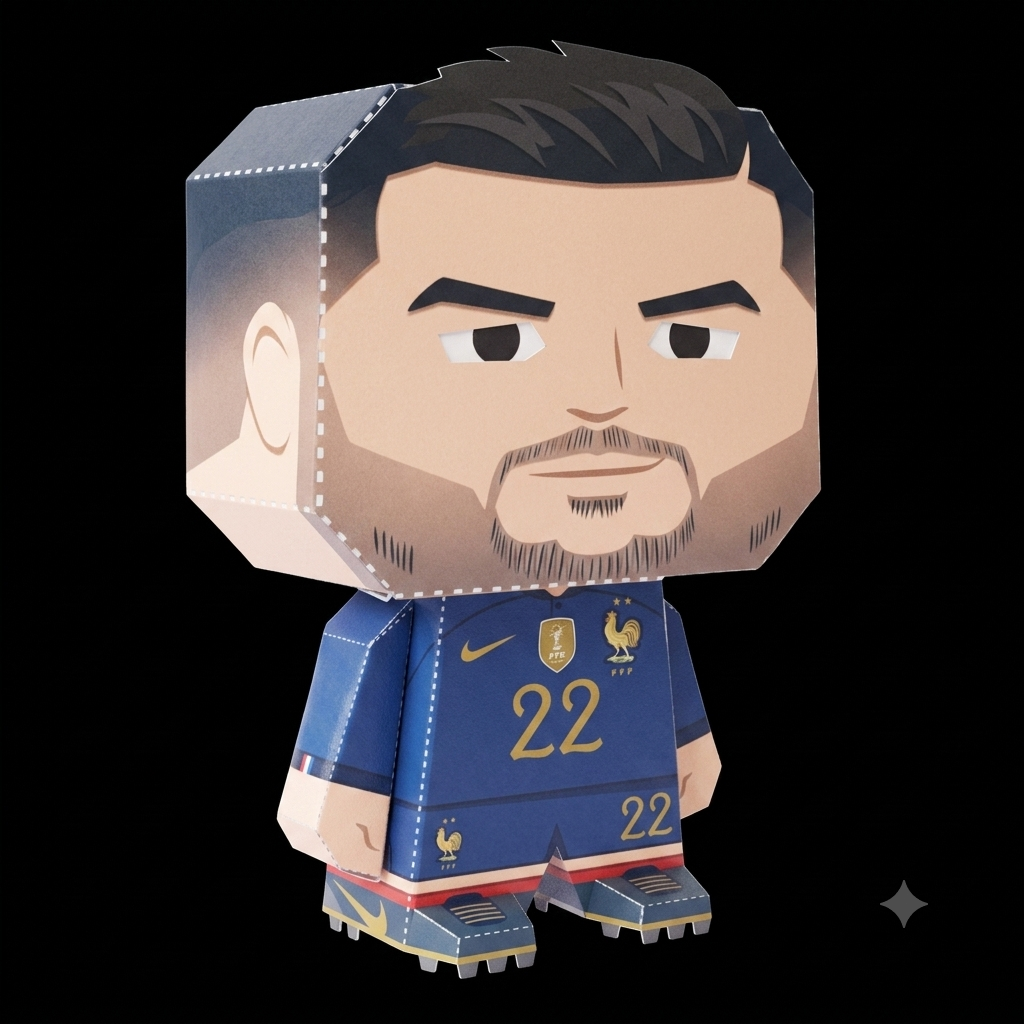 Personagem França em papercraft